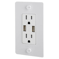 White 1G Duplex Outlet-Complete-USB-A by Buster and Punch