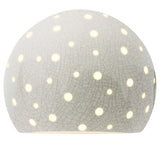 White Crackle-Beige Twisted Cord Perforated Globe Ceramic Wall Sconce by Justice Design