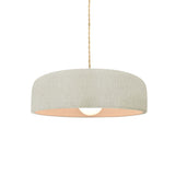 White Crackle Beige Twisted Cord Ceramic Small Spire Pendant by Justice Design