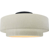White Crackle Matte Black Ceramic Small Tier Semi-Flush by Justice Design