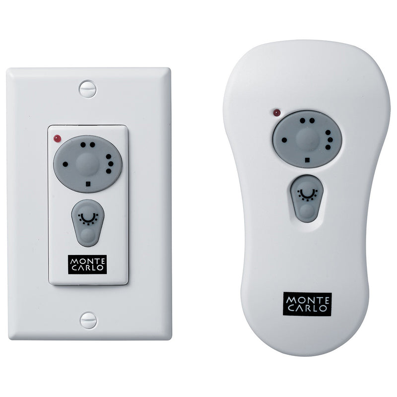 White Wall & Handheld Remote Transmitter Downlight Control by Visual Comfort Fans