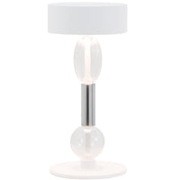 White with Clear and Gray Glass Royal Family Wi-Fi Portable Table Lamp by Zafferano