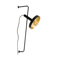 Whizz Wall Sconce Black and Gold by Faro Barcelona