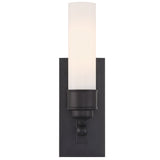 Wilcox 1 Light Sconce Matte Black By Crystorama  Front View