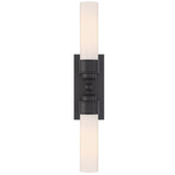 Wilcox 2 Light Sconce Matte Black By Crystorama - Front View