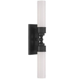 Wilcox 2 Light Sconce Matte Black By Crystorama - Side View