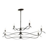 Willow 6-Light Chandelier Large, shown in Dark Smoke, by Hubbardton Forge