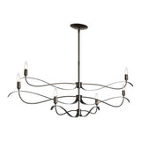 Willow 6-Light Chandelier Large, shown in Dark Smoke, by Hubbardton Forge