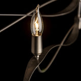 Willow 6-Light Chandelier Large detail in Dark Smoke, by Hubbardton Forge