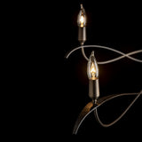 Willow 6-Light Chandelier Large detail in Dark Smoke, by Hubbardton Forge