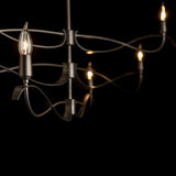 Willow 6-Light Chandelier Large detail in Dark Smoke, by Hubbardton Forge