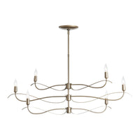 Willow 6-Light Chandelier Small, shown in Vintage Platinum, by Hubbardton Forge