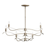 Willow 6-Light Chandelier Small, shown in Vintage Platinum, by Hubbardton Forge