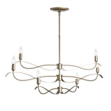 Willow 6-Light Chandelier Small detail in Vintage Platinum, by Hubbardton Forge