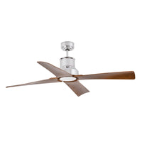 Winche Ceiling Fan Chrome and Brown With LED by Faro Barcelona