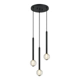Windchimer Chandelier 3 Light Matte Black