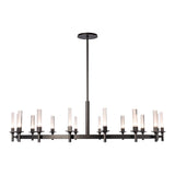 Windsor Chandelier 16 Light, shown in Oil Rubbed Bronze, Frosted Glass, by Hubbardton Forge