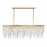Winfield Linear Crystal Chandelier 49'' Antique Gold