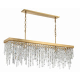 Winfield Linear Crystal Chandelier 49'' Antique Gold