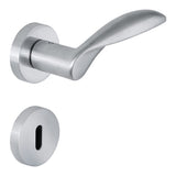 Wing Door Lever in Satin Chrome angled view by Colombo Design