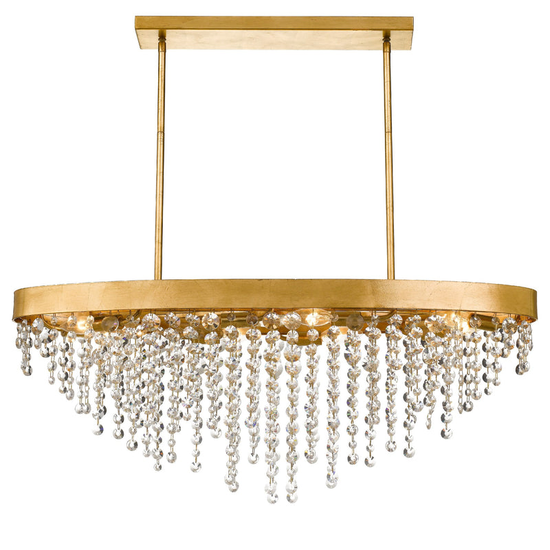 Winham Linear Oval Chandelier 36'' Antique Gold