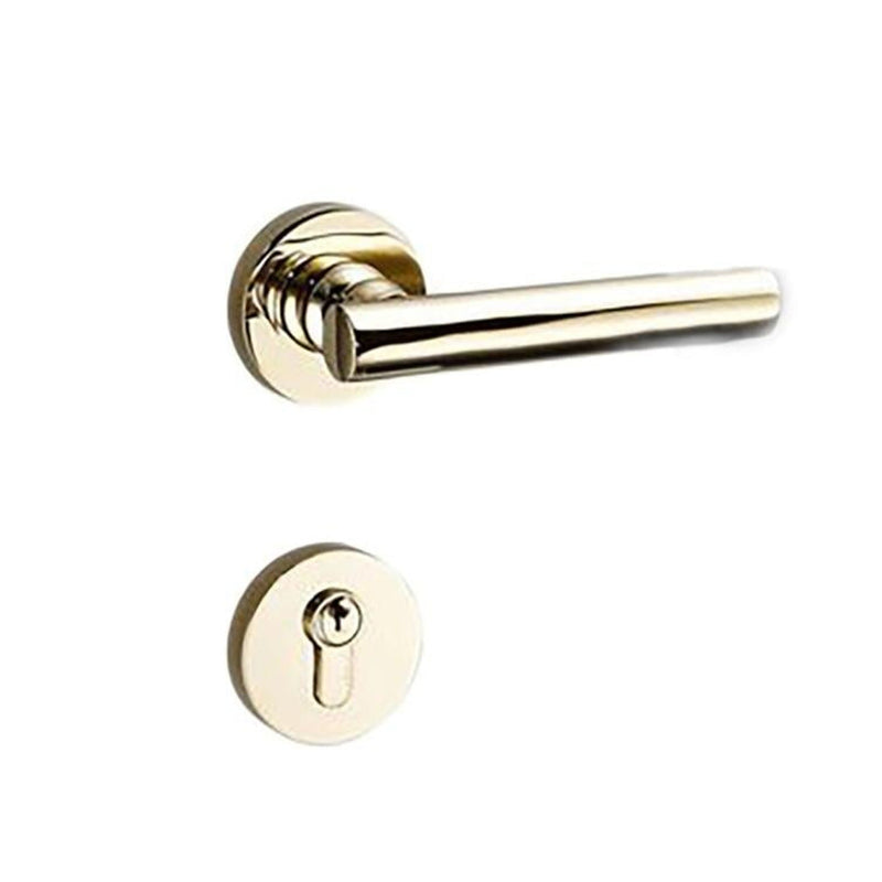 Winton Brass Door Handle with Lock (Set of 2)
