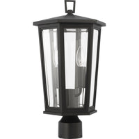 Witley Post Lantern — 10", Clear Beveled, Textured Black