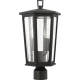 Witley Post Lantern — 10", Clear Beveled, Textured Black