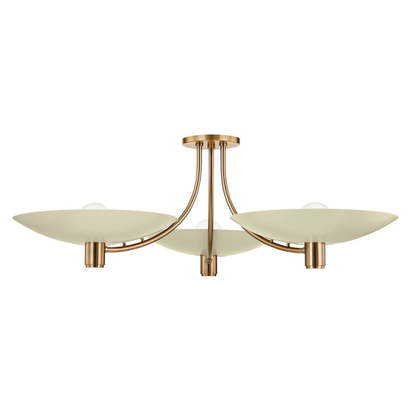 Wolfe Semi Flush - 40.5 Inch - Patina Brass with Soft Sand by Troy Lighting