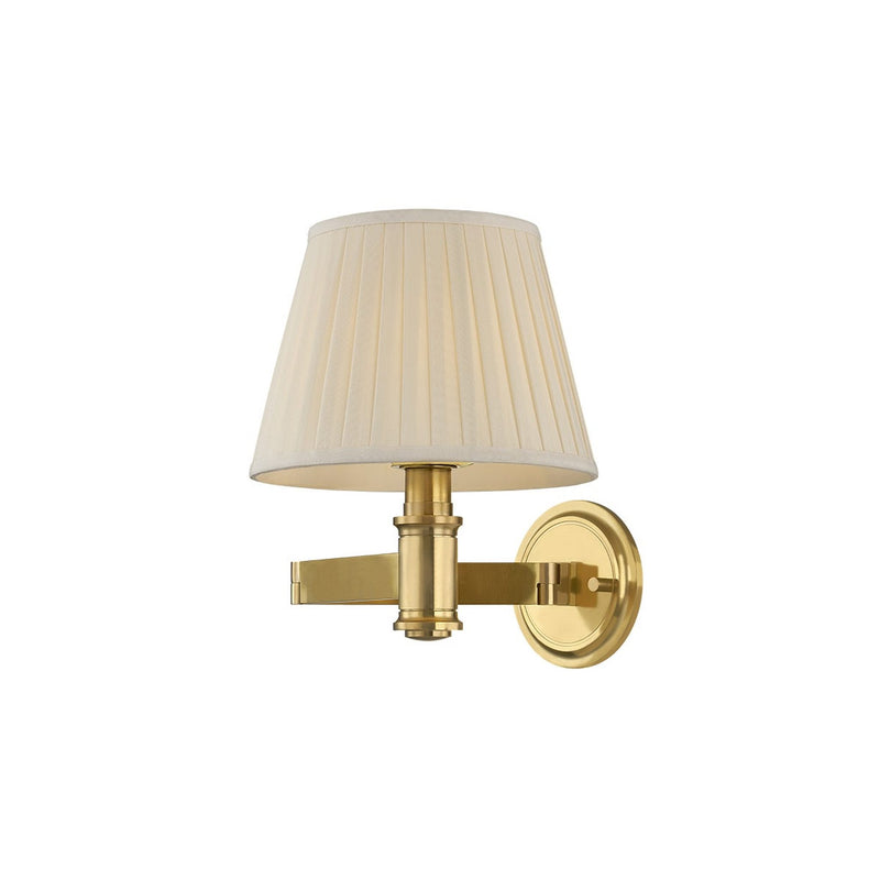 Woodland Park Swing Arm Wall Sconce - Aged Brass by Hudson Valley