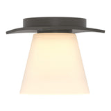 Wren Flush Mount in Dark Smoke, Opal Glass by Hubbardton Forge