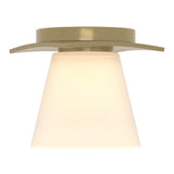 Wren Flush Mount in Modern Brass, Opal Glass by Hubbardton Forge