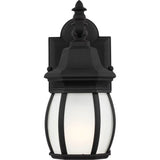Wynfield Outdoor Wall Lantern — 11.25 Inch, Black with Frosted Glass