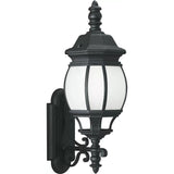 Wynfield Outdoor Wall Lantern — 7.75 Inch, Black with Frosted Glass