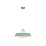 Xander Pendant 20" Vibrant Gold Green & White