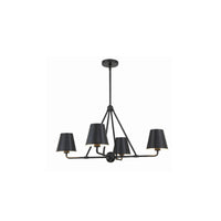 Xavier 5-Light Chandelier 31.75'' Matte Black Black & White