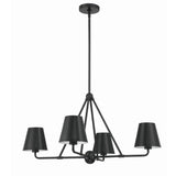 Xavier 5-Light Chandelier 31.75'' Matte Black Black & White