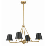 Xavier 5-Light Chandelier 31.75'' Vibrant Gold Black & White