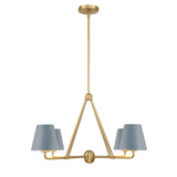 Xavier 5-Light Chandelier 31.75'' Vibrant Gold Blue & White