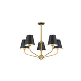 Xavier Chandelier 28" Vibrant Gold Black & White