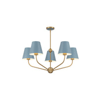 Xavier Chandelier 28" Vibrant Gold Blue & White