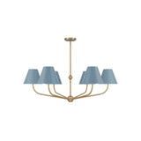 Xavier Chandelier 40" Vibrant Gold Blue & White