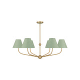 Xavier Chandelier 40" Vibrant Gold Green & White