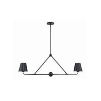 Xavier Linear Chandelier 42" Matte Black Black & White