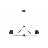 Xavier Linear Chandelier 42" Matte Black Black & White