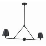 Xavier Linear Chandelier 42" Matte Black Black & White
