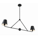 Xavier Linear Chandelier 42" Matte Black Black & White