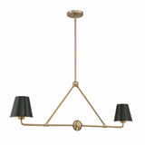Xavier Linear Chandelier 42" Vibrant Gold Black & White