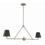 Xavier Linear Chandelier 42" Vibrant Gold Black & White