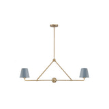 Xavier Linear Chandelier 42" Vibrant Gold Blue & White